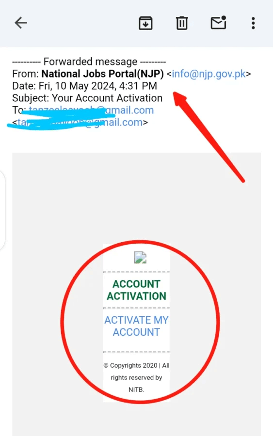 Click the Activate My Account Button