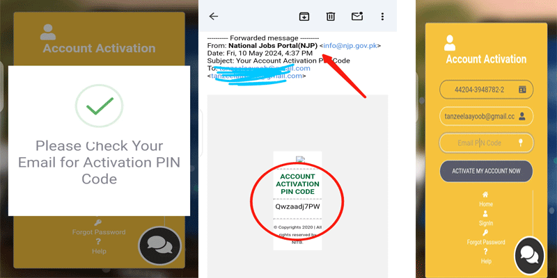 Paste The Account Activation Code