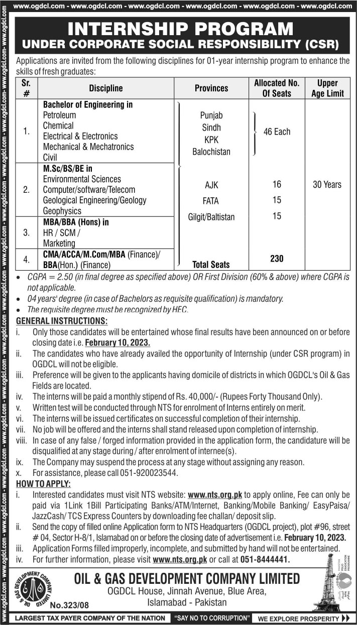  OGDCL Jobs Advertisement 2024 