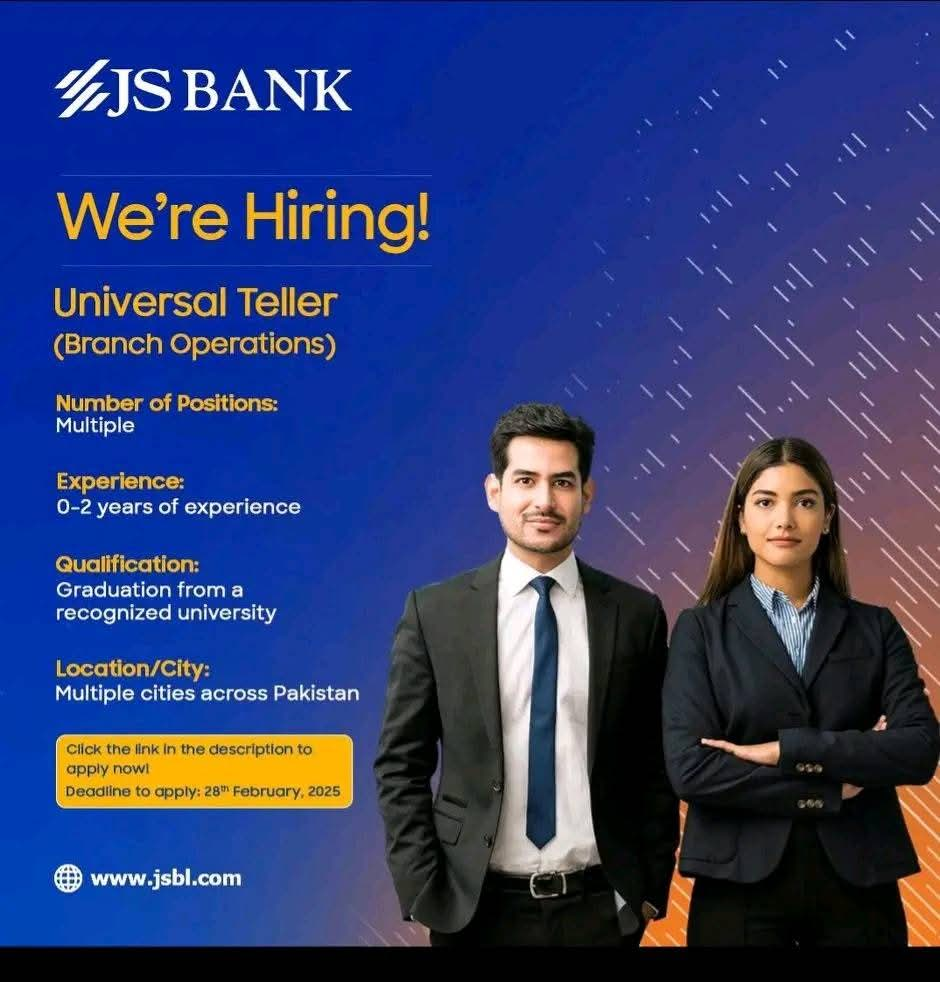 JS Bank Jobs advertisement